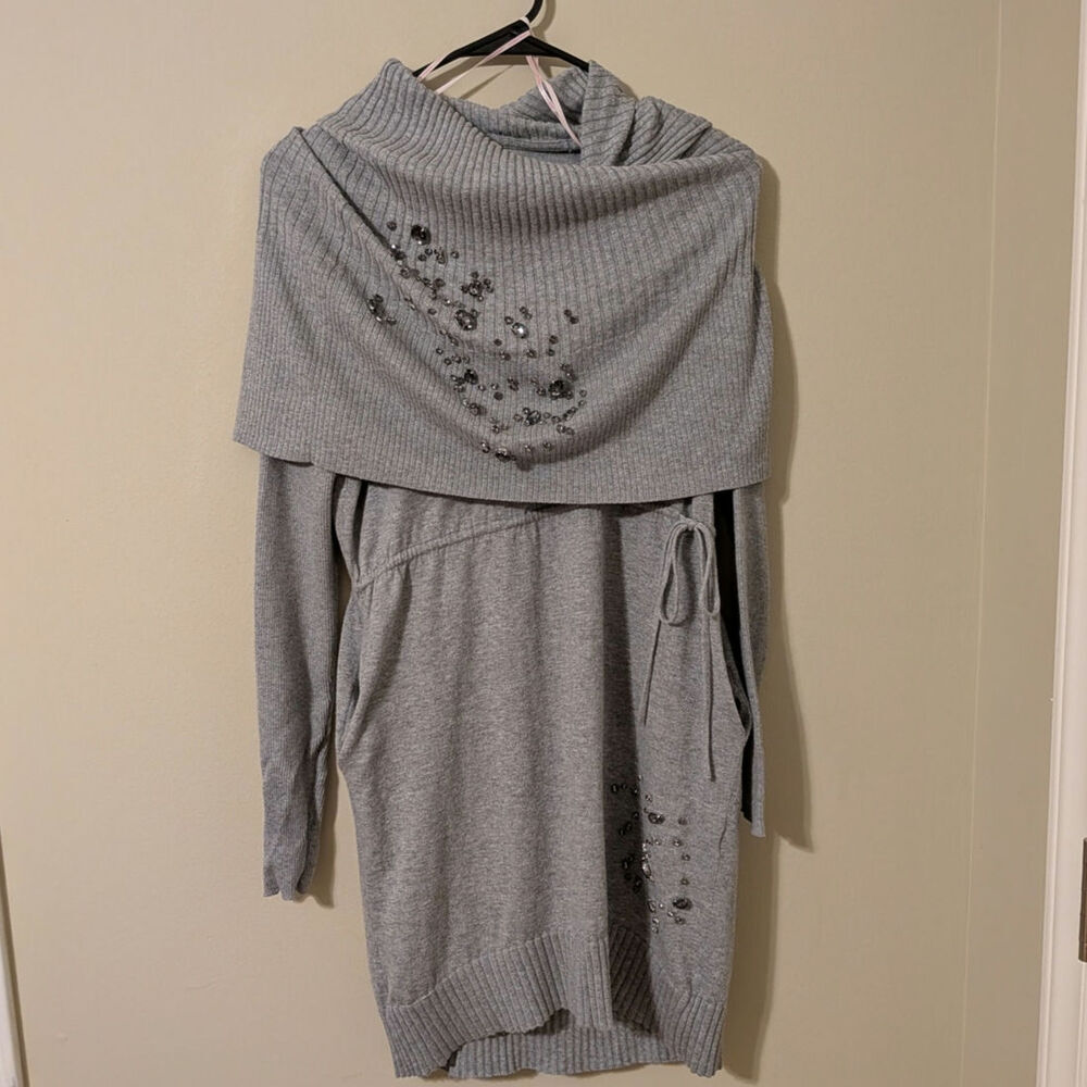 Victoria's Secret Fold Over Sweat Dress With Jewels